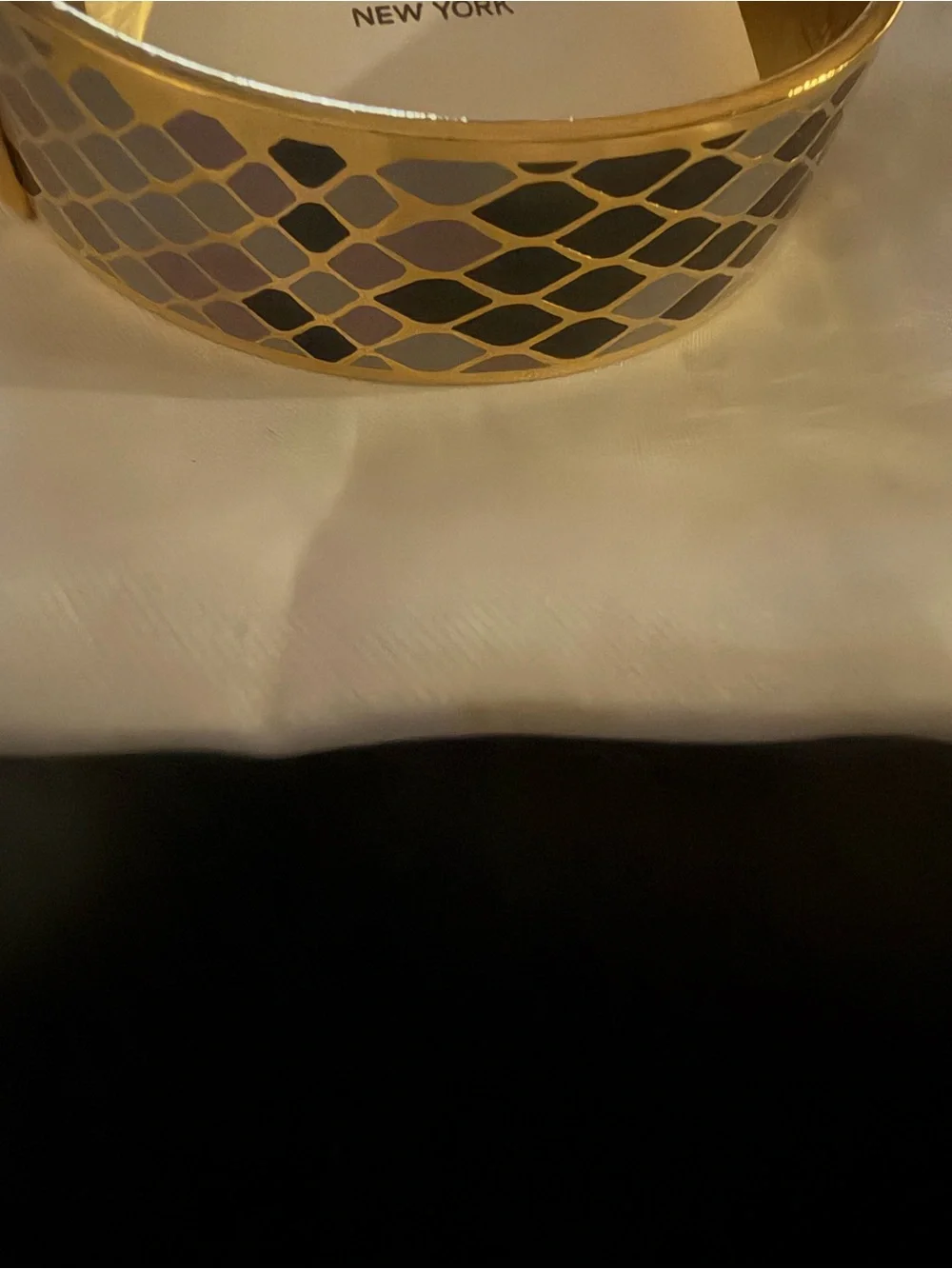 NWT Gold Tone Geometric non Hinged Bangle Bracelet